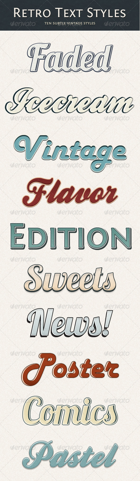 Retro Text Style - Subtle Vintage - Text Effects Styles