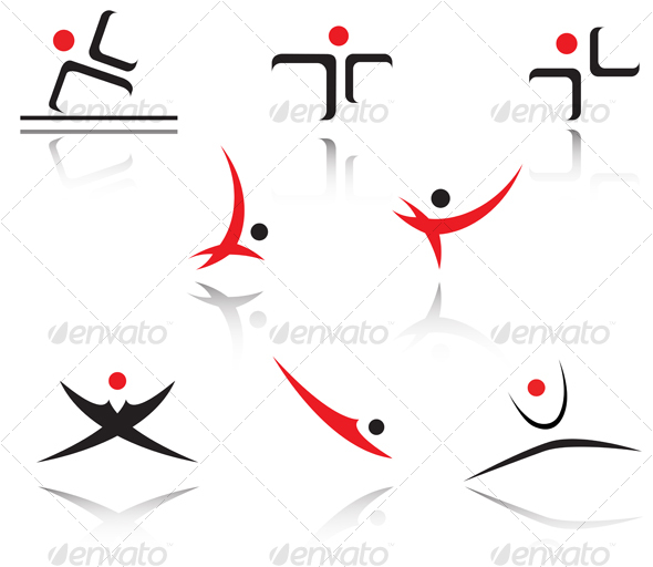 Set of sport people symbols - Sports/Activity Conceptual
