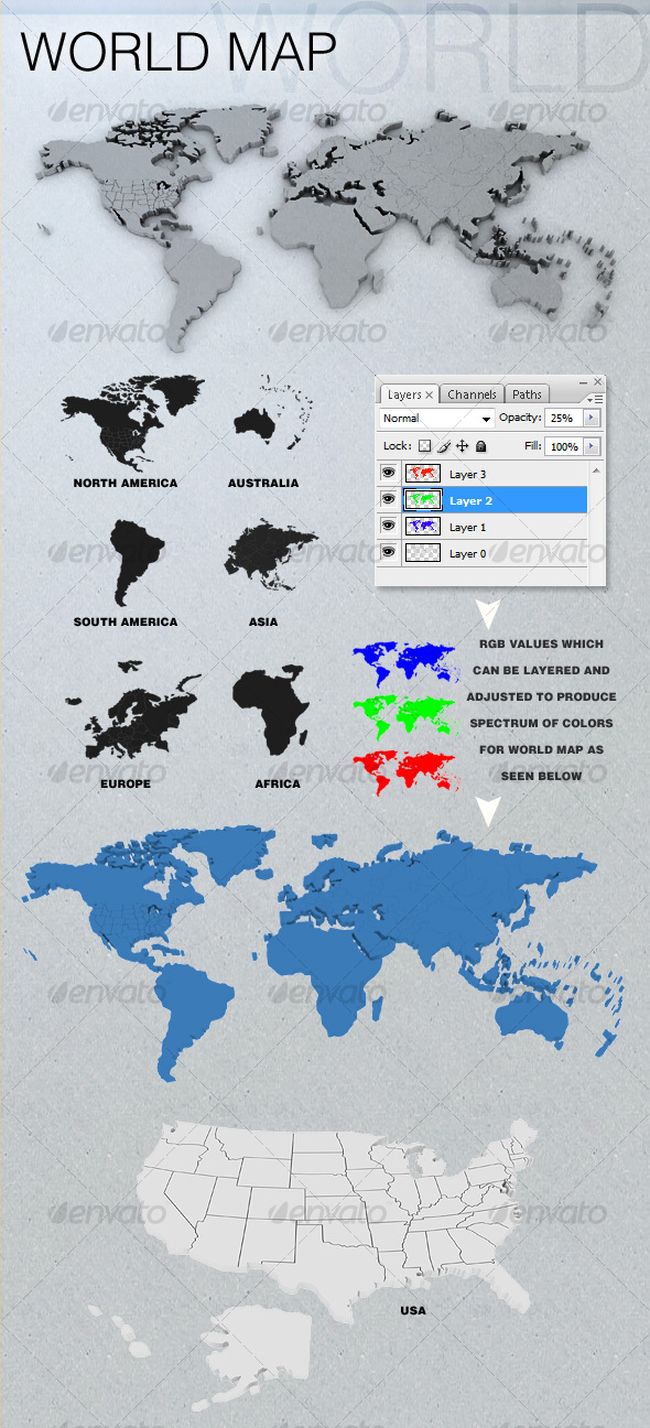 GraphicRiver 3D World Map s 58455 GraphicRiver 3D World Map s 58455