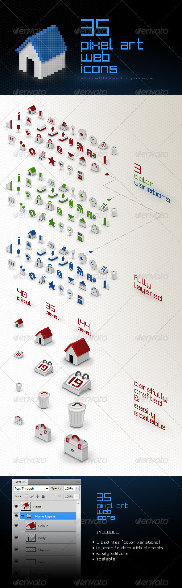 35 Pixel-Art Web Icons - Web Icons