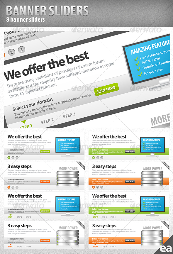 Clean Banner Sliders - Web Elements