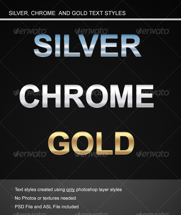 GraphicRiver Silver Chrome and Gold Text styles 58613 GraphicRiver Silver Chrome and Gold Text styles 58613