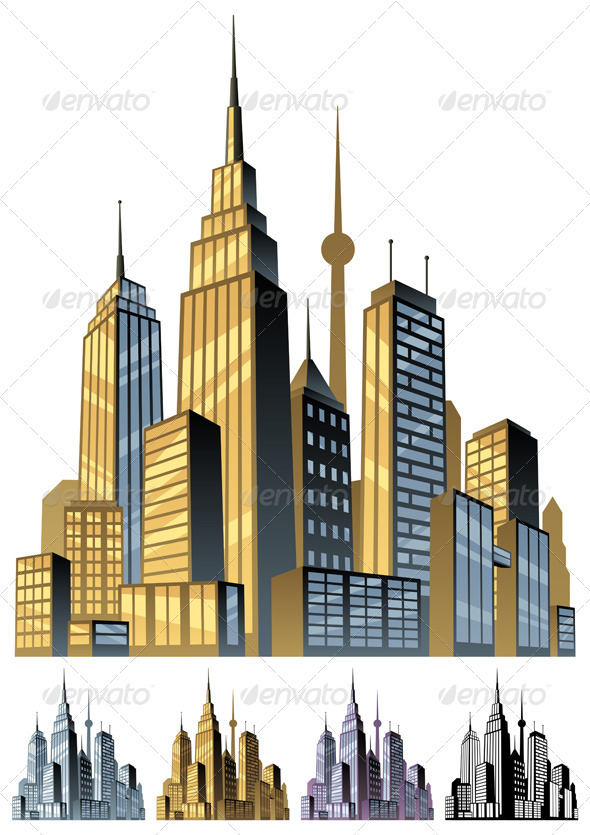 City - Buildings Objects