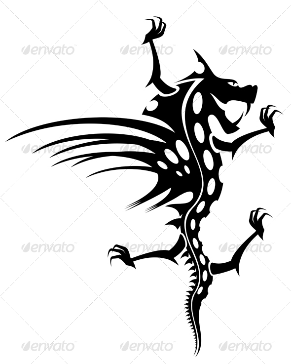Tattoo of black dragon - Tattoos Vectors