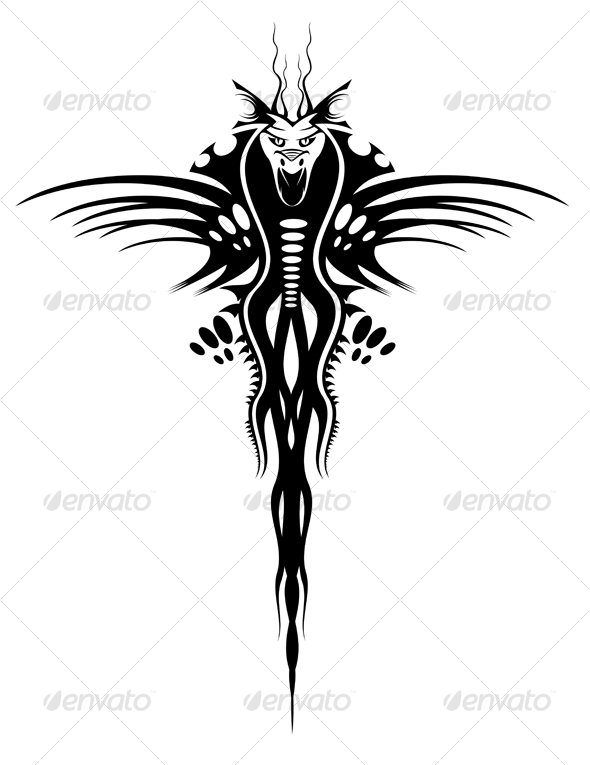 Keywords tattoo vector illustration totem dragon monster drawing 