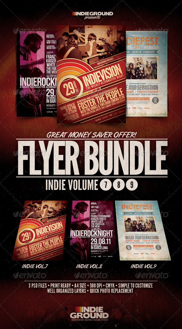GraphicRiver Indie Flyer Poster Bundle Vol 7-9 507539 GraphicRiver Indie Flyer Poster Bundle Vol 7-9 507539
