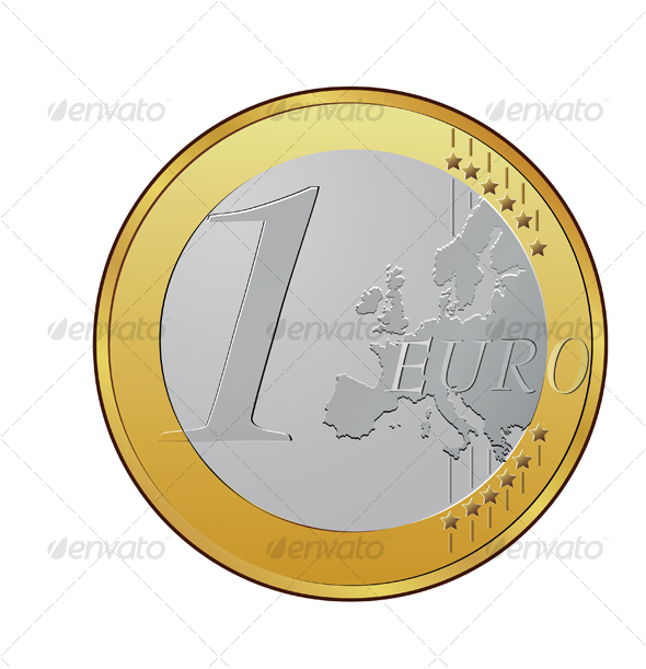 One euro coin - Objects Vectors