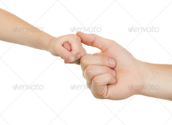 Hand adult and child - Stock Photo - Images