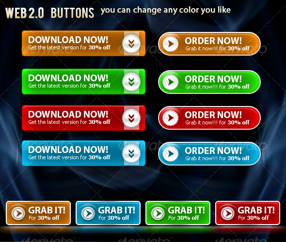 Web 2.0 Buttons - Buttons Web Elements