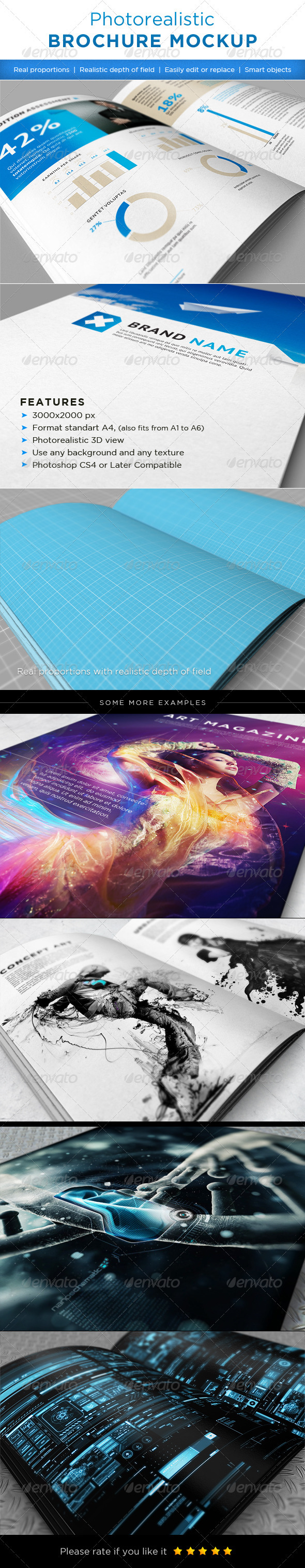 Realistic brochures mock-ups - Brochures Print