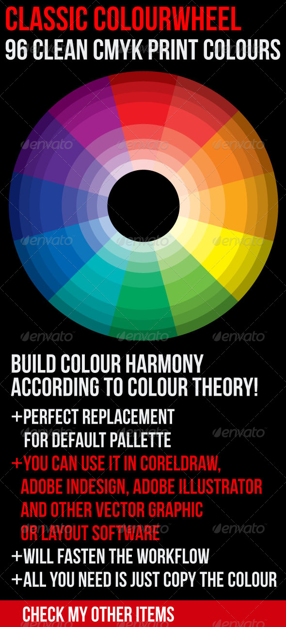 Classic Color Theory Wheel 96 Clean Print Colours - Miscellaneous Brushes