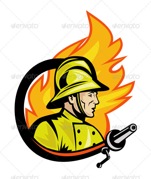Graphic River Fireman Firefighter With Fire Hose Retro Vectors - Characters People 1524543 Graphic River Fireman Firefighter With Fire Hose Retro Vectors - Characters People 1524543