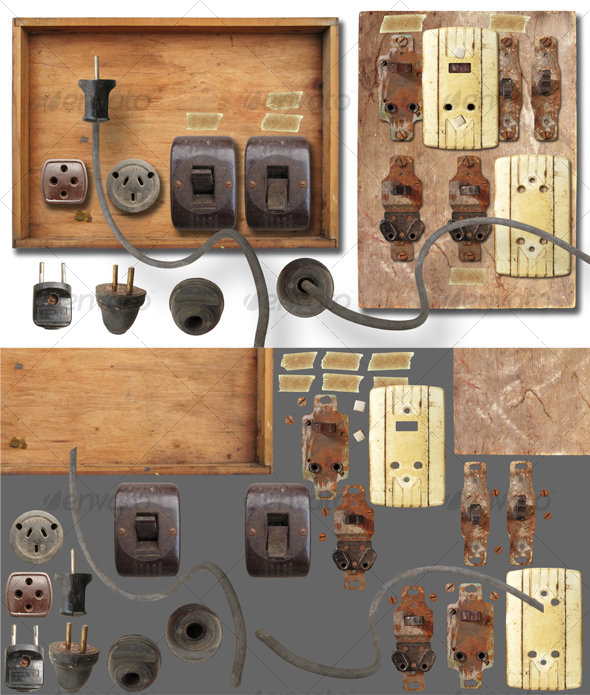 GraphicRiver Antique electricity panel kit 58486 GraphicRiver Antique electricity panel kit 58486