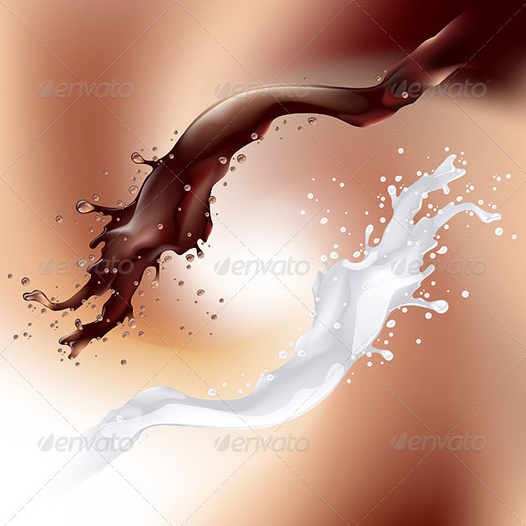 GraphicRiver Chocolate and Milk Splash 1541030 GraphicRiver Chocolate and Milk Splash 1541030