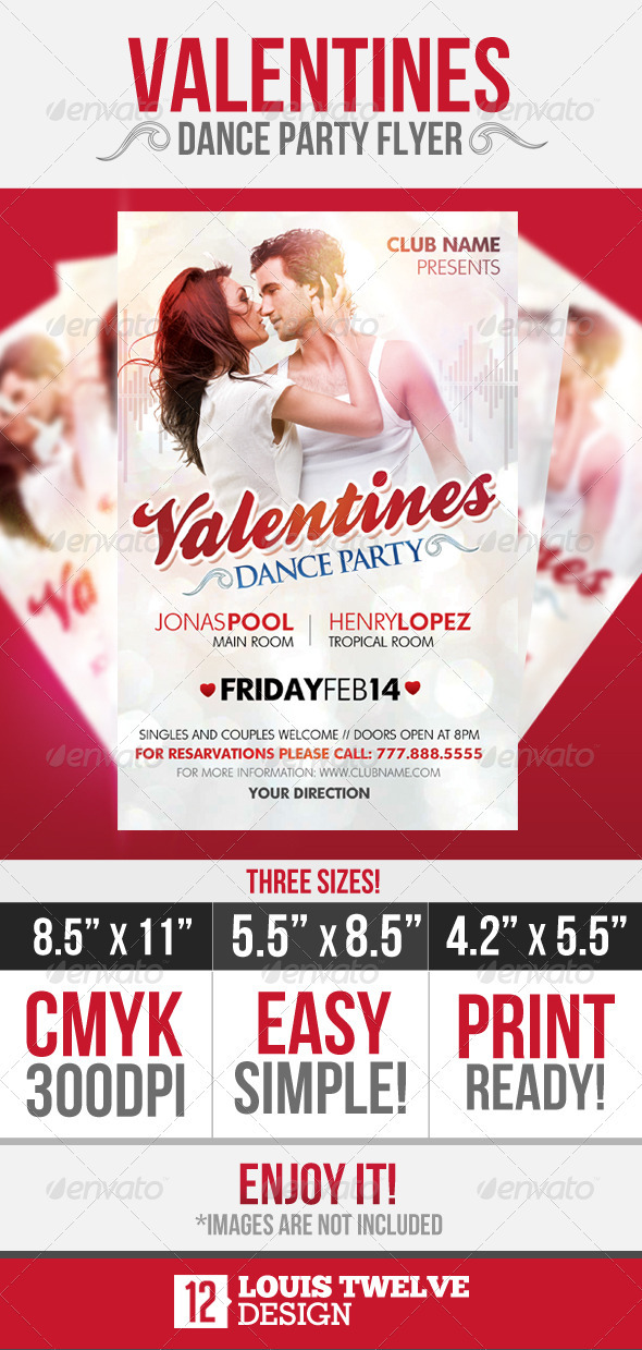 Valentines Dance Party Flyer - Clubs & Parties Events
