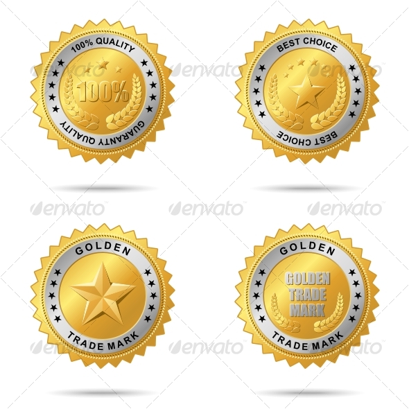 Set of best choice golden labels. - Decorative Symbols Decorative