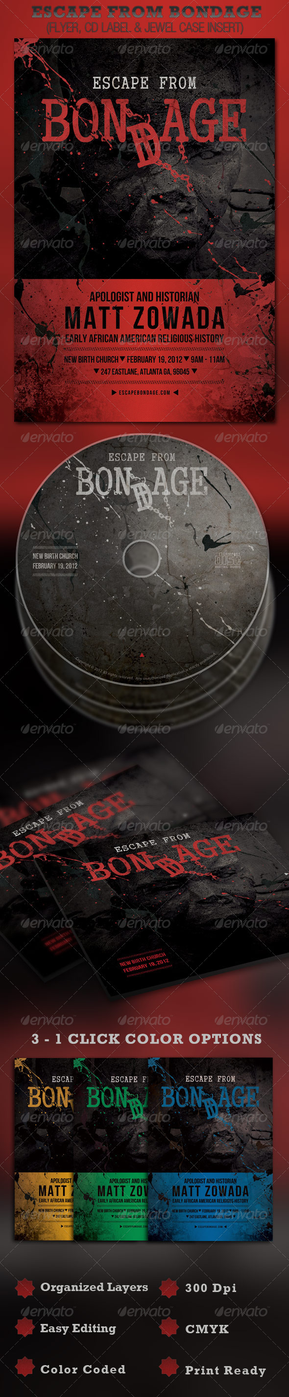 GraphicRiver Escape from Bondage Church Flyer and CD 1569007 GraphicRiver Escape from Bondage Church Flyer and CD 1569007