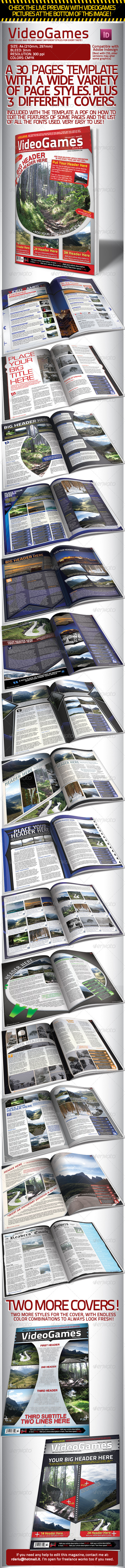 GraphicRiver Videogames Magazine Template with 3 Covers 1528979 GraphicRiver Videogames Magazine Template with 3 Covers 1528979