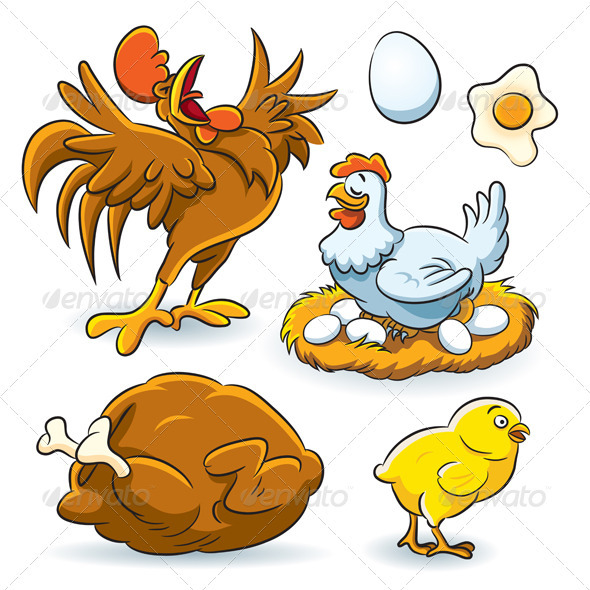 Cartoon Roasted Chicken