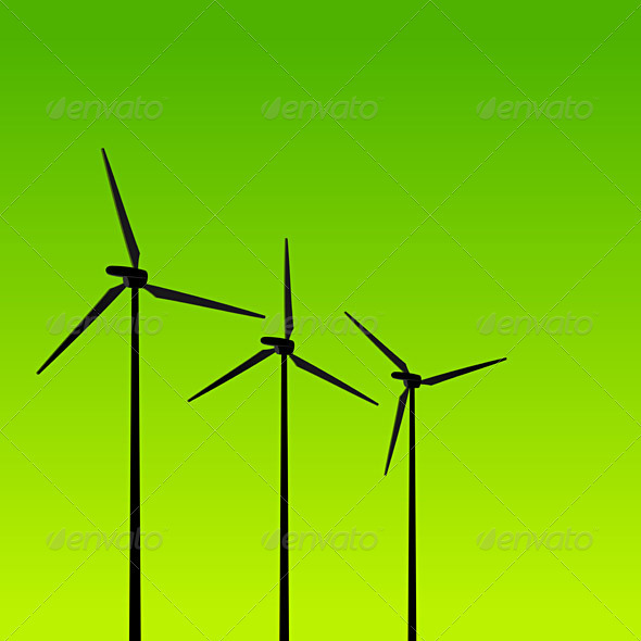 GraphicRiver Eco Energy Turbines on Green 1585538 GraphicRiver Eco Energy Turbines on Green 1585538