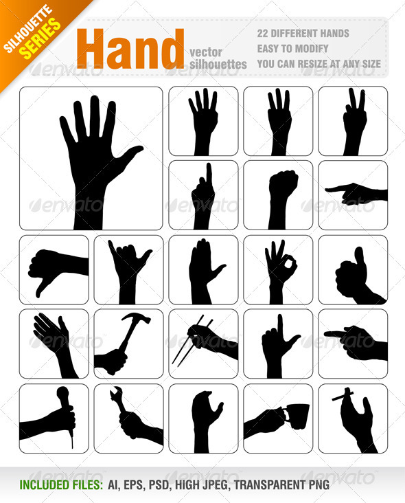 Hand Silhouettes - People Characters
