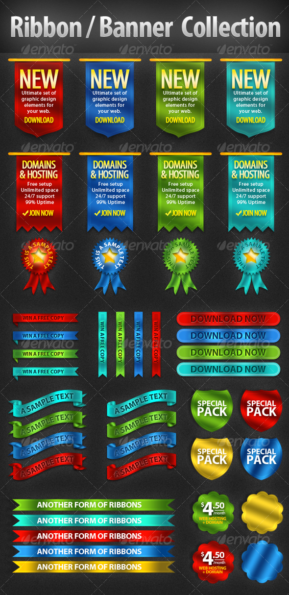 Ribbons / Banners Collection - Web Elements