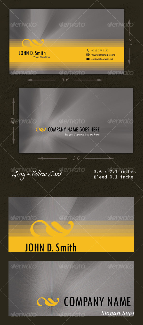 Gray and Yellow Card - Creative Business Cards