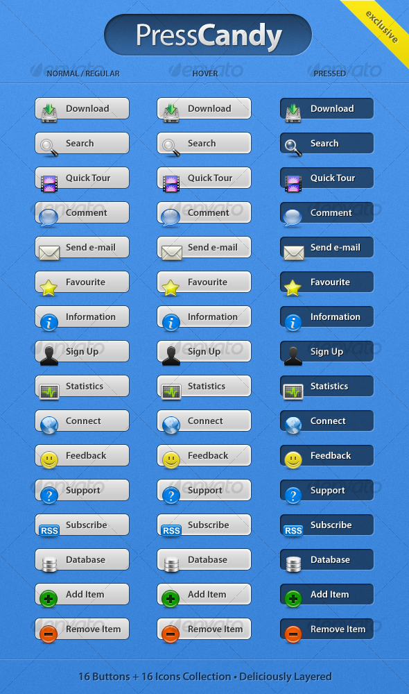PressCandy - Buttons Web Elements