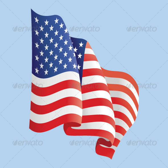 american flag waving in the wind. American Flag - GraphicRiver