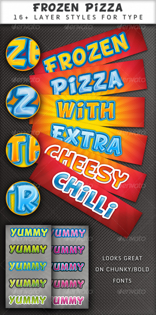Frozen Pizza layer styles - Photoshop Add-ons