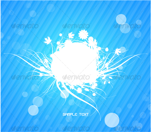 GraphicRiver White floral frame on blue Abstract background 65834 GraphicRiver White floral frame on blue Abstract background 65834