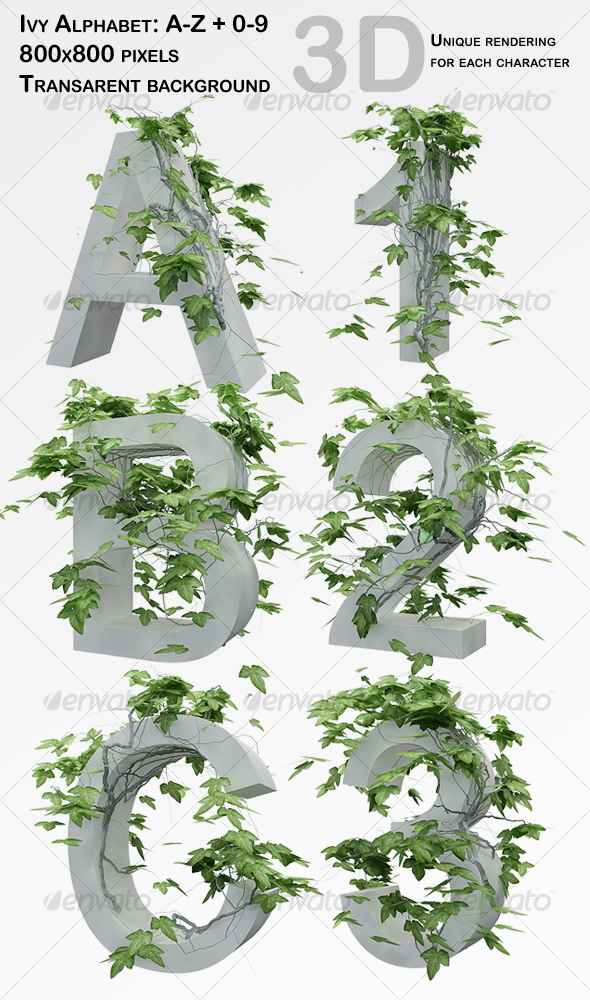 GraphicRiver Ivy Alphabet & Numbers 67124 GraphicRiver Ivy Alphabet & Numbers 67124