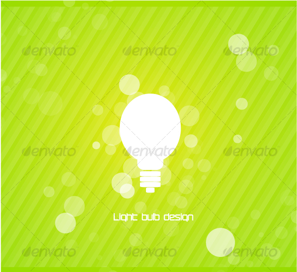 White light bulb silhouette on green background - Technology Conceptual
