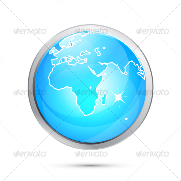 earth globe vector. Blue Earth globe design