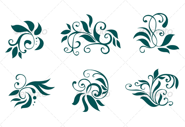 Floral and flower decorations - Flourishes / Swirls Decorative