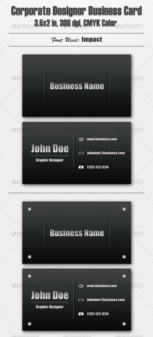 Corporate Designer Business Card - Corporate Business Cards