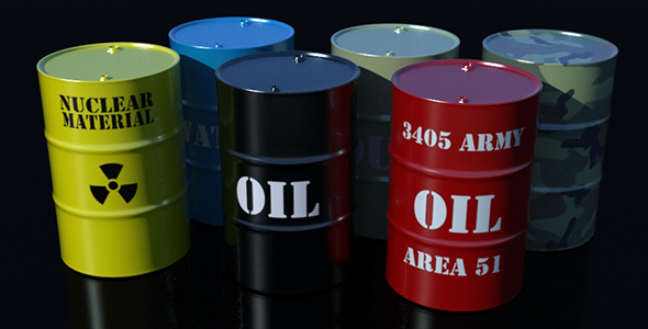 3d Metal Barrels - 3DOcean Item for Sale