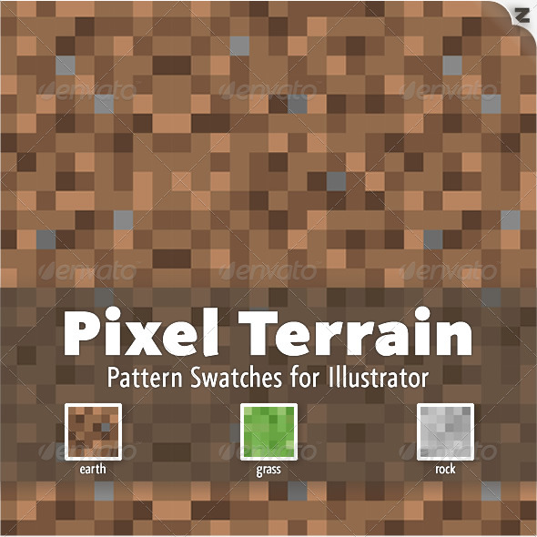 Pixel Terrain Pattern Swatches - Abstract Textures / Fills / Patterns