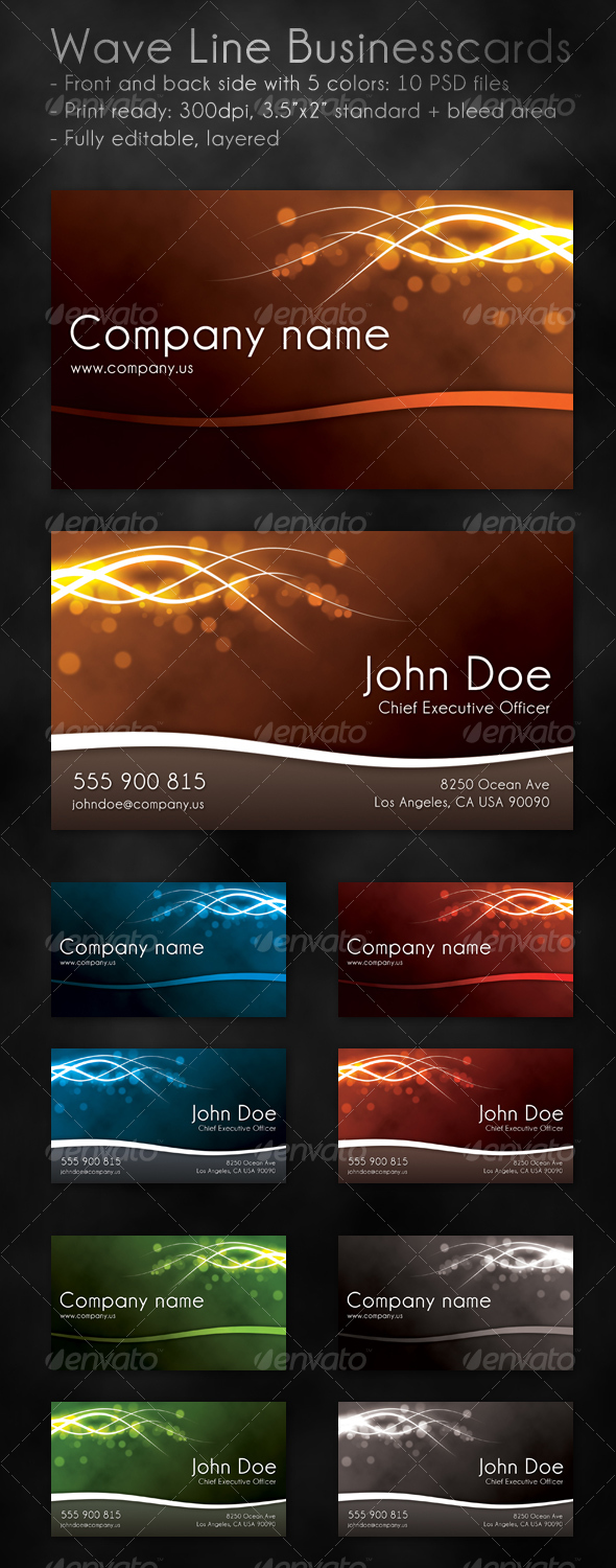 Wave Line Business Cards - Creative Business Cards