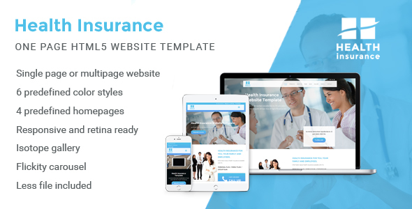 Health Insurance - One Page Website Template by ...