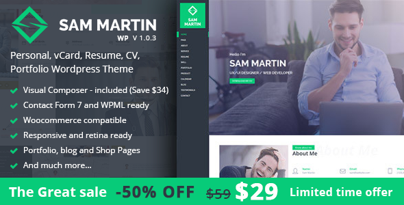 Wordpress Resume Theme vcard wordpress theme features Sam Martin Personal Vcard Resume Wordpress Theme By Potenzaglobalsolutions Wordpress Resume Theme xpert resume wordpress theme Sam Martin Personal Vcard Resume Wordpress Theme By Potenzaglobalsolutions