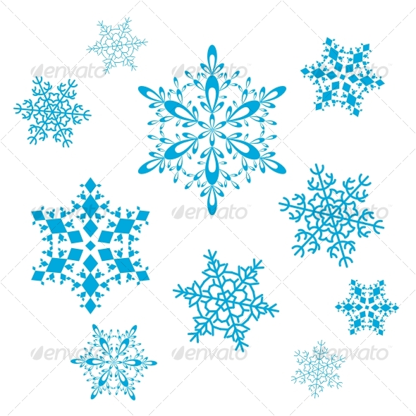 Vector set of snowflakes - Decorative Symbols Decorative