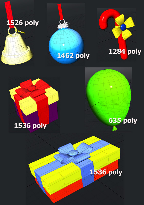 3D Christmas Decorations - 3DOcean Item for Sale