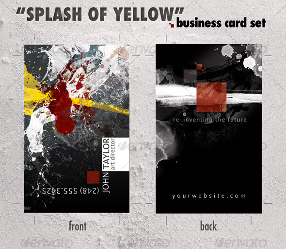 Business card template "Splash of Yellow" - Creative Business Cards