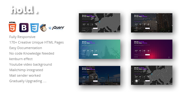 Hold – 170+ Creative Unique HTML Responsive Coming Soon Under Construction Templates Hold – 170+ Creative Unique HTML Responsive Coming Soon Under Construction Templates