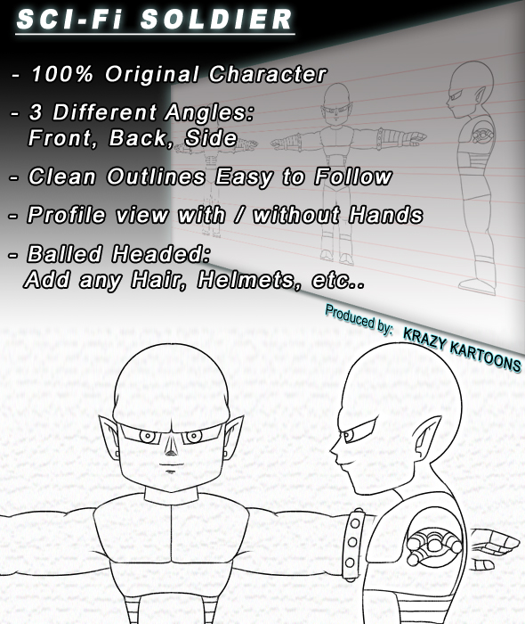 SCI-FI Soldier - Character Sheet - 3DOcean Item for Sale