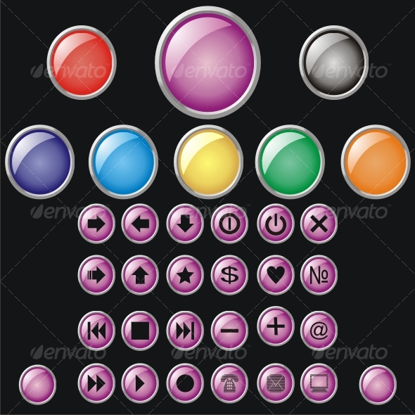 Set of color buttons - Decorative Symbols Decorative