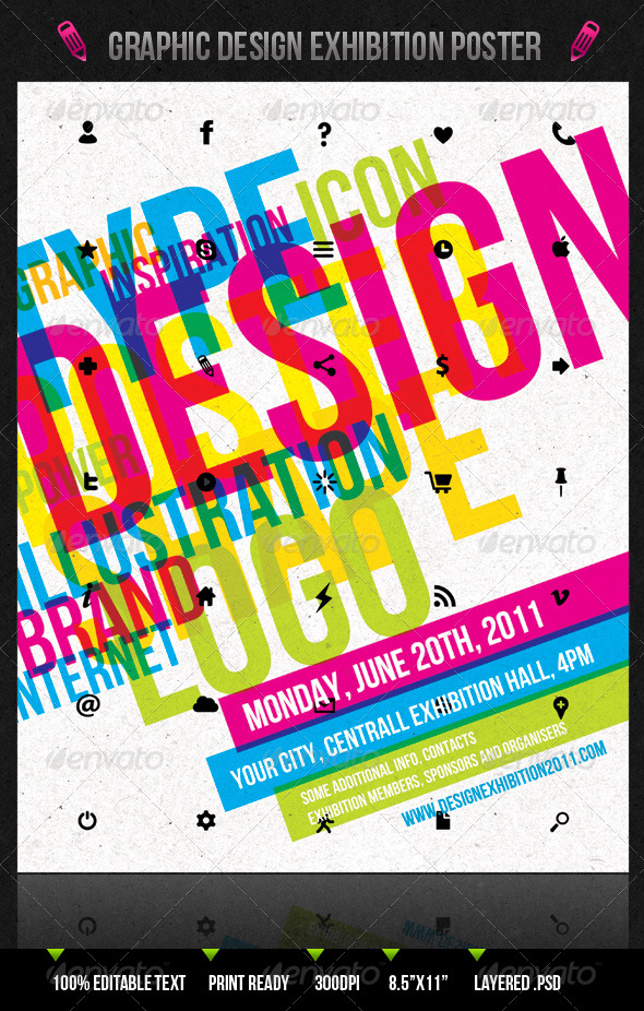 Graphic Design Exhibition Poster/Flyer - Clubs & Parties Events
