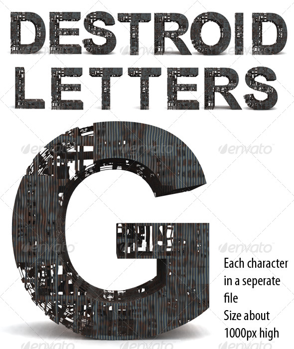 GraphicRiver Destroid Letters 233212 GraphicRiver Destroid Letters 233212