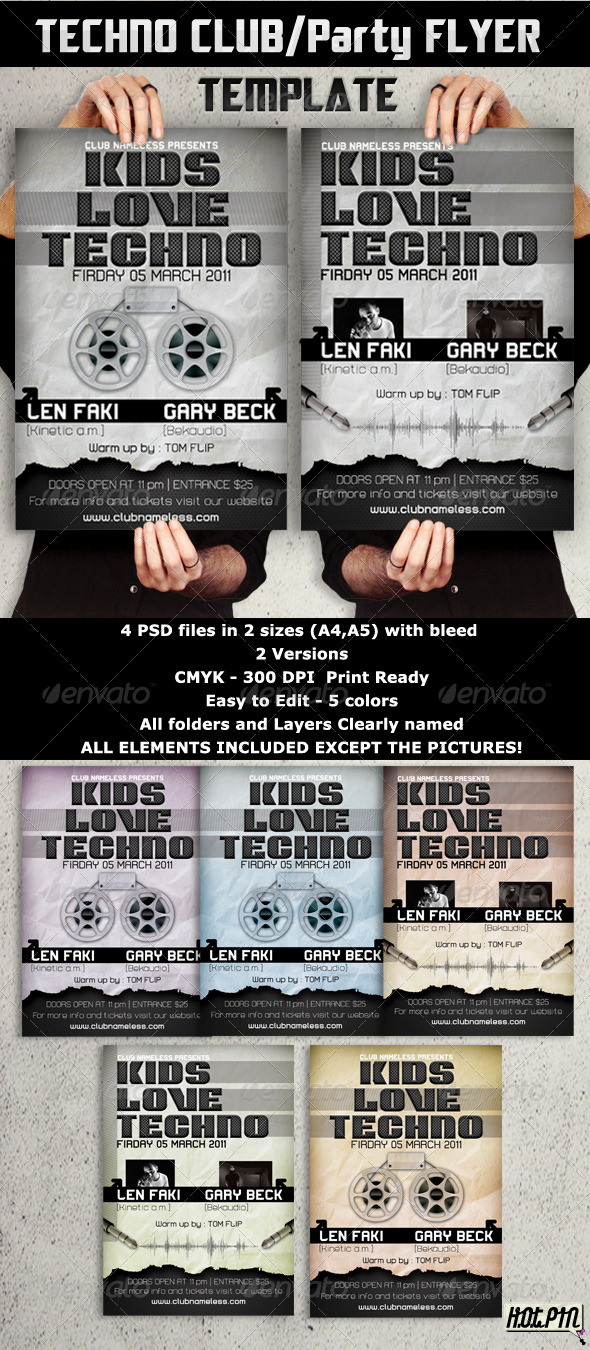 GraphicRiver Techno Party Club Flyers template 234061 GraphicRiver Techno Party Club Flyers template 234061